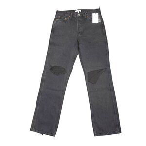 Re/Done 70's Stovepipe Jeans Black Straight Leg Women's Size 29 NWT